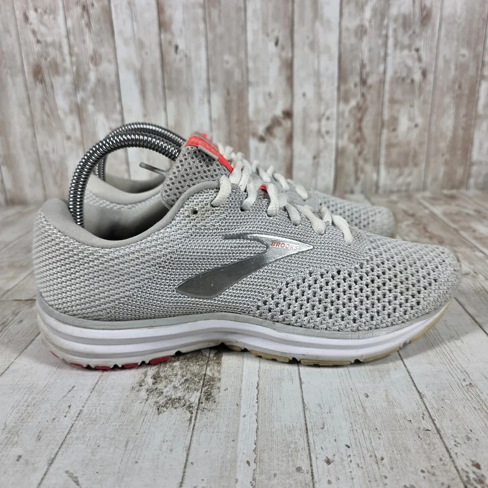 Brooks Revel 2 Womens Running Shoes Grey White Pink 1202811B028 Size 8 B